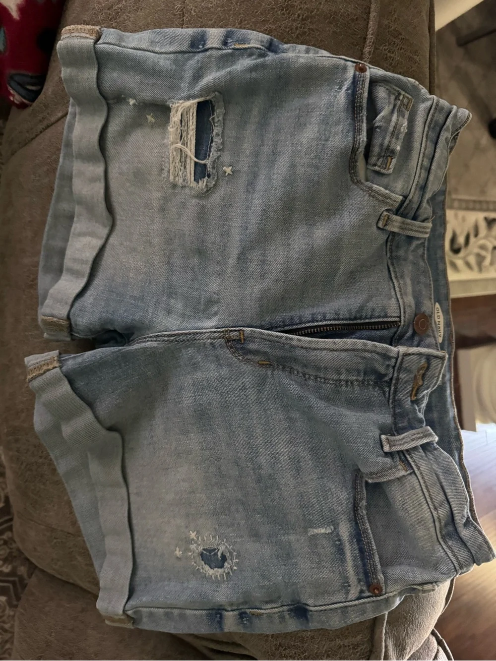 Old Navy Light Blue High-Rise Denim Shorts